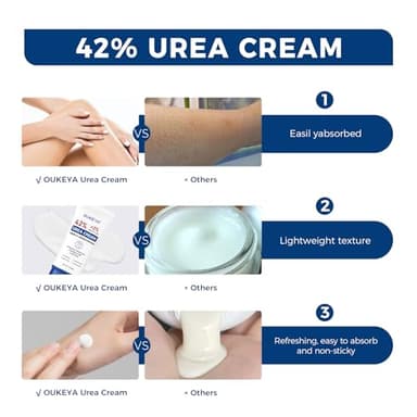 OUKEYA Urea Cream 42 Percent with 2% Salicylic Acid Tube 3 Oz, Urea Foot & Hand Cream for Dry Cracked, 40 per Urea Lotion for Feet Maximum Strength - Image 6