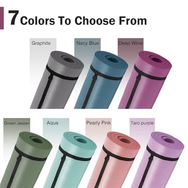 Yoga Mat 1-Inch Extra Thick High-Density Exercise Mat with Non-Slip Surface & Carry Strap for Men & Women Tear-Resistant Pilates Workout Mat for Home Gym, Floor Fitness, Deep Wine - Image 7