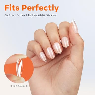 modelones Extra Short Almond Nail Tips, Pre-shaped Tips x Gel Soft Fake Nails False Acrylic Clear Full Cover Press on Extension Kit x Gel Manicure DIY at Home 216PCS 12Sizes - Image 5
