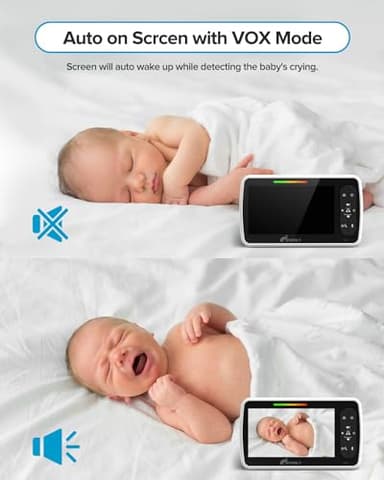 iFamily Baby Monitor - Large 5" Screen with 30Hrs Battery Life - Remote Pan-Tilt-Zoom;No WiFi, Two-Way Audio, Night Vision, Temperature, Lullabies, 960ft Long Range Baby Monitor with Camera and Audio - Image 9