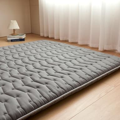 Premium Foam Japanese Futon Floor Mattress Queen Size 60"x 80",100% High Density Foam Comfortable Floor Mattress,3.5" Thicken Foldable Sleeping Pad,Dormitory Tatami Mat,for Adult and Kids(Gray) - Image 2