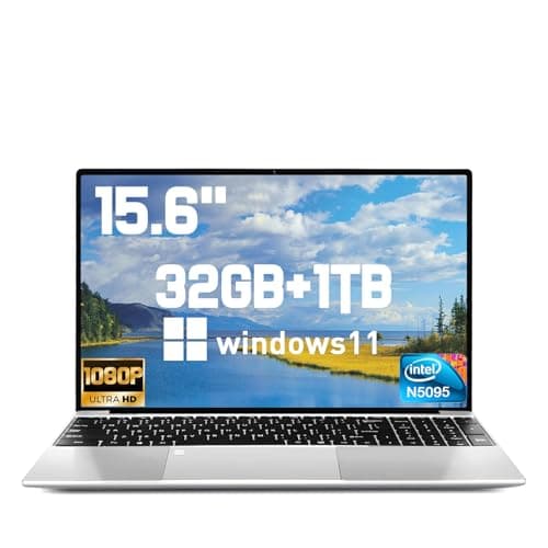 2025 Latest 15.6'' Laptop Compatible with Windows 11, 1TB SSD 32GB Dual-Channel RAM, Quad-Core Processor(Max 2.9GHz), 1080p FHD Display, Backlit Keyboard, Fingerprint, Webcam, Mini-HDMI, WiFi5, BT5 - Image 1