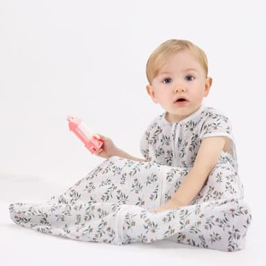 BSTOPPT 2 Pack Baby Sleep Sack 12-18 Months 100% Organic Cotton Muslin Baby Sleeping Bag 2-Way Zipper Wearable Blankets (Rainbow & Leaf, Large) - Image 3