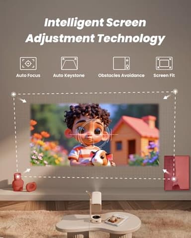 Yaber T1 Pro Mini Projector with WiFi and Bluetooth, Dolby Audio & Turbo Sonic Bass, Auto Focus & Keystone, Native 1080 FHD with HDR10, Portable Projector for Outdoor Indoor Use - Image 5