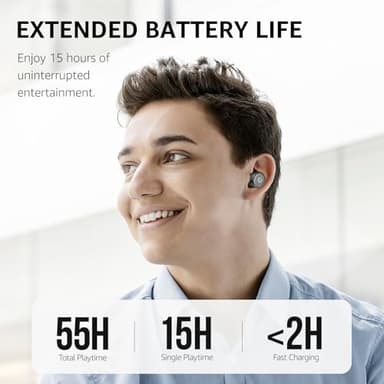 TOZO T10 Wireless Earbuds Bluetooth 5.3 Headphones, App Customize EQ, Ergonomic Design, 55H Playtime, Wireless Charging Case, IPX8 Waterproof Sound in-Ear Headset, 2025 New Version - Image 3
