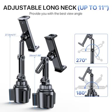 Miracase Cup Holder Tablet Mount for Car, Adjustable Long Neck Car Tablet Holder Friendly Compatible with iPad, Pro, Air, Mini Samsung Galaxy Tab, All 6.1-12.9" Tab - Image 4