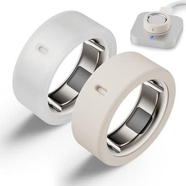 Snyeest Protector Compatible for Oura Ring 4/Gen 3 Cover,Silicone Anti-Scratch Elastic Ring Finger Case Woking Out Gym for Women Men- Clear+Starlight- M for 8/9/10/11 - Image 1