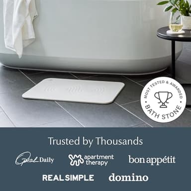 Dorai Home Bath Stone Mat 23.6"x15.4" – Quick-Dry, Non-Slip Diatomite Stone Bath Mat for Bathroom, Zen Sandstone - Image 7