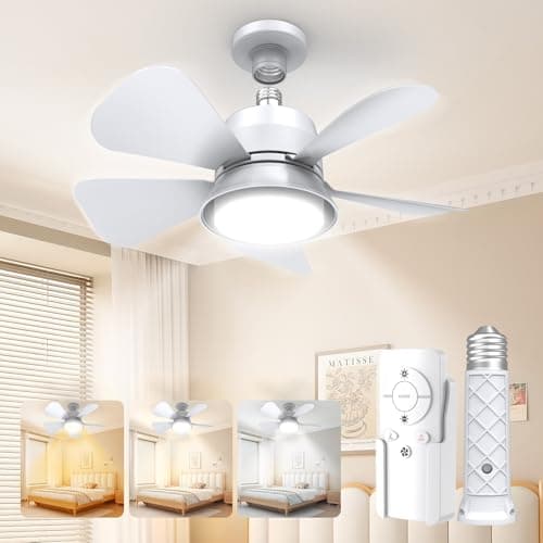 MOTCTQVD Ceiling Fans with Lights and Remote, Ceiling Fan Light 3000K-6000K 3 Colors Dimmable, Ceiling Fan, 1000 Lumens LED Ceiling Fans for Bedroom Garage Kitchen - Image 1