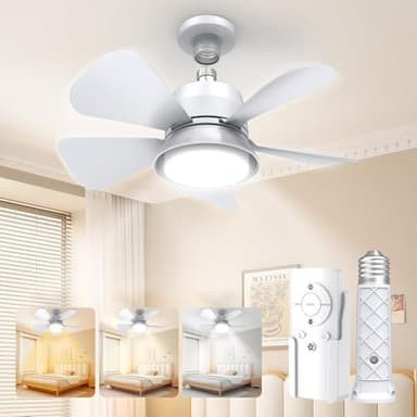 MOTCTQVD Ceiling Fans with Lights and Remote, Ceiling Fan Light 3000K-6000K 3 Colors Dimmable, Ceiling Fan, 1000 Lumens LED Ceiling Fans for Bedroom Garage Kitchen - Image 1