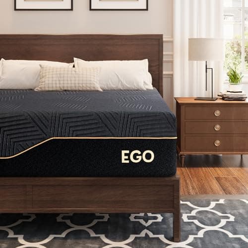 EGOHOME Queen Mattress 14 Inch Cooling Gel Memory Foam Mattress in a Box, Medium Mattress Queen Size CertiPUR-US Certified, Therapeutic Queen Bed Mattress for Back Pain Made in USA, 60" x 80" x 14" - Image 1