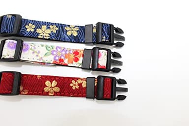 Serijoars Cotton Designer Dogs Collar Cute Flower Dog Collars for Girl Female Puppy Small Medium Large Dogs (L, Navy Flower) - Image 4