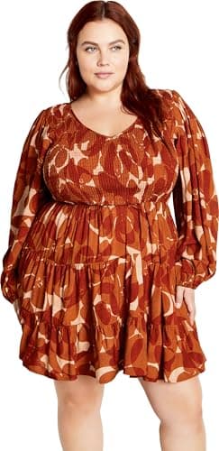 City Chic Women's Plus Size Jemma Mini Print Dress, 16 - Image 1