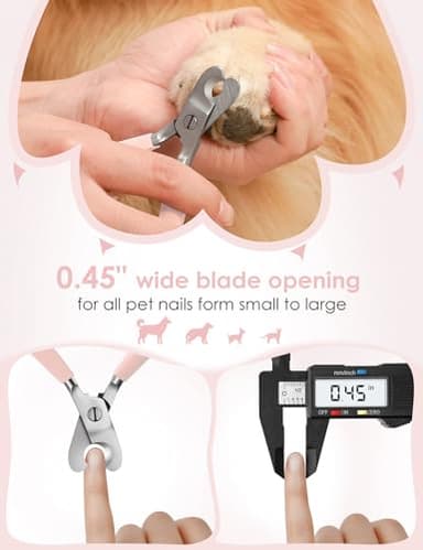 heouvo Heavy Duty Dog Nail Clippers -【Cuts Thick Nails Like Butter】【Upgraded Large Opening】 Professional Toenail Trimmer Razor Sharp Blade for Medium to Giant Breed (Pink) - Image 4