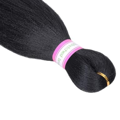 Pre Stretched Braiding Hair Extensions Black 12 Inch 8 Packs Kids Girls Braiding Hair Natural Easy Braid Hot Water Setting Professional Soft Synthetic Yaki Straight Texture (#1B) - Image 8