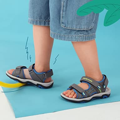 DREAM PAIRS Boys Girls Fashion Athletic Summer Sports Sandals(Toddler/Little Kid/Big Kid),Size 1 Little Kid,Dark/Grey/Royal/neon/Green,170891_K - Image 5