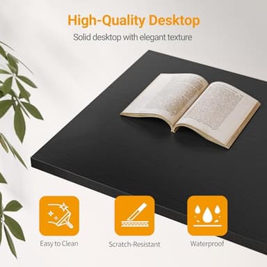 CubiCubi L Shaped Desk, 40 Inch Computer Desk with Reversible Storage Shelves Home Office Corner Desk Study Writing Table, Black - Image 7