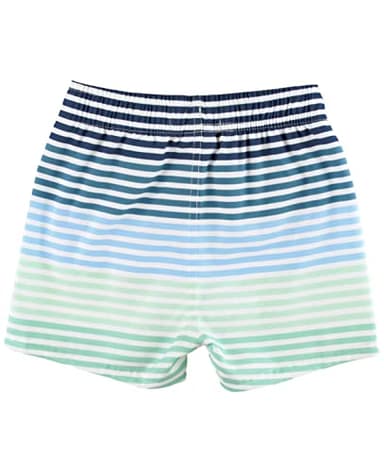 RUGGEDBUTTS Boys UPF50+ Sun Protection Striped Color Block Swim Trunks - Green, 3-6m - Image 2