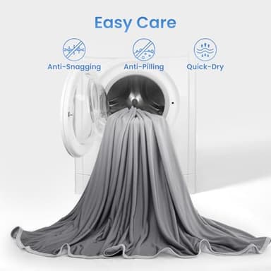 LUXEAR Gradient Cooling Blanket, Double-Sided Q-Max>0.5 Arc-Chill Summer Cold Blanket for Bed Sofa Chair Travel, Absords Heat to Keep Body Cool for Hot Sleeper & Night Sweats Adult Kids - Throw Gray - Image 5