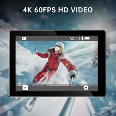 ODDV 4K60FPS 30MP Action Camera with Front LCD and Touch Rear Screens, Underwater Camera with 64GB Memory Card, 132FT Waterproof Camera, EIS, 5X Zoom, WiFi Remote Control (Black) - Image 2