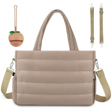 KUBYA Diaper Bag Tote, Baby Diaper Tote Bags Crossbody Hospital Travel Large Mommy Bag, with Silicone Pacifier Case - Image 1