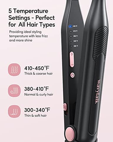 Wavytalk 3/10" Small Flat Iron, Pencil Flat Iron for Short Hair, Pixie Cut and Bangs, Curling Iron for Short Hair, Mini Hair Straightener for Edges with Anti-Pinch Design, Tiny Hair Straightener - Image 4