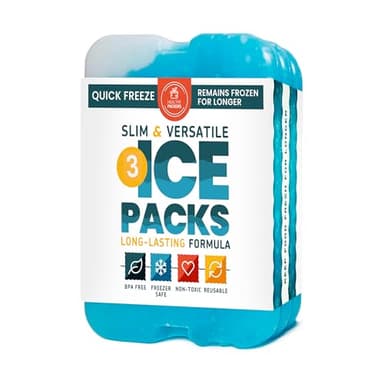 Healthy Packers Ice Packs for Lunch Bags - Original Cool Pack | Slim & Long-Lasting Reusable Ice Pack for Lunch Box, Lunch Bag and Cooler | Freezer Packs for Coolers (3 Pack) - Image 1
