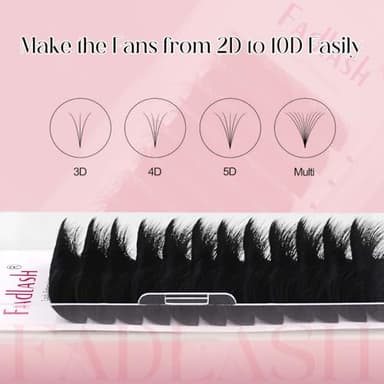 FADLASH Easy Fan Lash Extension 3D Effect Fluffy Rapid Volume Three Layers Easy Fan 2D~10D Eyelash Extensions Automatic Blooming Easy Fan Lashes D Curl (0.05D 14-18mm Mixed) - Image 6