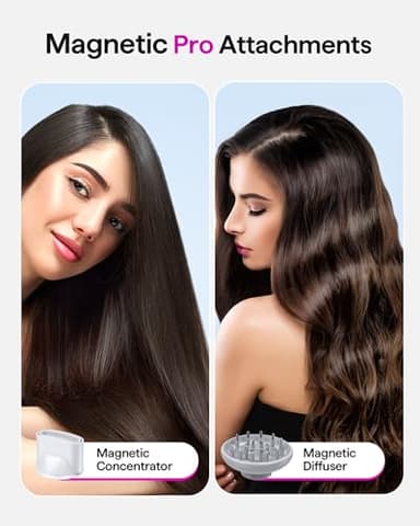 Wavytalk Hair Dryer, Wavytalk Turblow Pro Fast Drying Blow Dryer with Diffuser, High Speed Hair Dryer with 110,000 RPM, Pro Negative Ions for Less Damage, Frizz Smoothing 3 Speeds & 3 Temps, White - Image 5