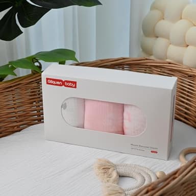 Gllquen Baby Muslin Bassinet Sheets 3 Pack, Breathable Elastic Cozy Fitted Cotton Bassinet Mattress Sheet for Baby Boy Girls, Fit for Hourglass Oval Rectangular Cradle Pad Sheets 33"x17" (Pink) - Image 2