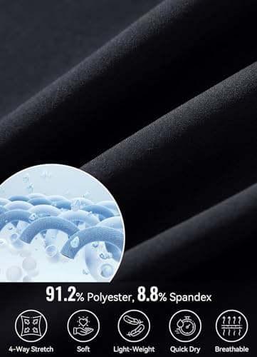 baleaf Women's 7" Long Running Shorts Athletic Workout Gym Quick Dry Hiking Shorts High Waisted Zipper Pocket Black M - Image 4