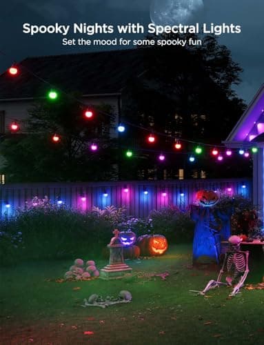 Govee Smart Outdoor String Lights 2, 144ft Outdoor Lights with Dimmable Warm White LED Bulbs, 47 Scene Modes for Patio, Backyard, Balcony, IP65 Waterproof, Works with Alexa, App Control - Image 2