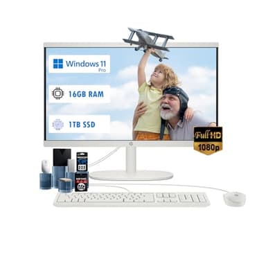 HP All-in-One Computer - 21.5'' FHD Anti-Glare Display, Home Desktop PC, Win 11 Pro, Wired KB & Mouse, Wi-Fi 6, Bluetooth, Intel Celeron J4025, HD Webcam (16GB RAM | 1TB SSD) - Image 1