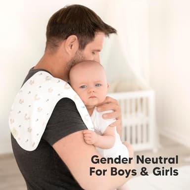 5-Pack Muslin Burp Cloths Baby Boy, Girl - Very Absorbent Baby Burp Cloth Rags, 8-Layers Viscose Derived from Bamboo Cotton Muslin Towel, Super Soft Spit Up Rags, No Shrink Washcloths (Lunaris) - Image 8