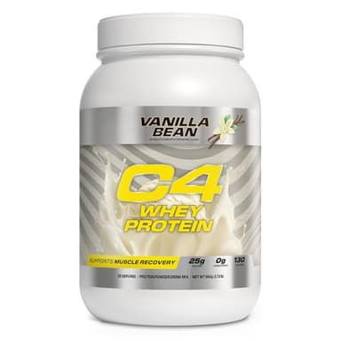 Cellucor C4 Whey Protein Powder, Vanilla Bean - 25g Protein, 0g Added Sugar, 130 Calories Per Serving, Supports Muscle Recovery, 28 Servings, Premium Whey for Post-Workout - Image 1