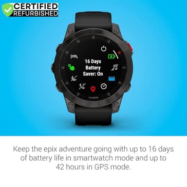 Garmin 010-N2582-10 Epix Gen 2 Premium Active Smartwatch 47 mm Black Titanium (Renewed) Bundle with 2 YR CPS Enhanced Protection Pack - Image 3