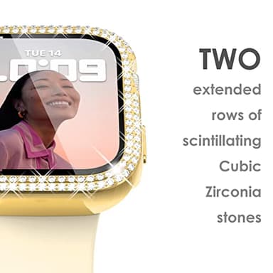 Surace 40mm Case with Screen Protector, Bling Diamond Overall Protective Case Compatible with Apple Watch Series 6/5/4 SE, 40mm, Gold - Image 4