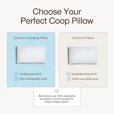 Coop Home Goods Essence Cooling Down Alternative Pillows Set of 2, Queen Size Adjustable Cooling Pillow for Hot Sleepers, Cool-Touch Luxury Hotel Pillows for Stomach, Back, or Side Sleepers 27x17 - Image 8