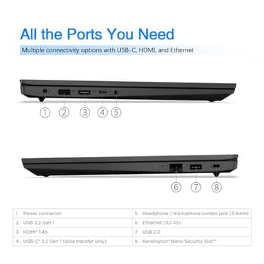Lenovo V15 Business Laptop | Intel Pentium N6000 4-core Processor | 15.6 FHD (1920 x 1080) | 40GB RAM | 1TB PCIe SSD | Military Durability | Ethernet RJ-45 | Anti-Glare | WiFi-6 | Windows 11 Pro - Image 5