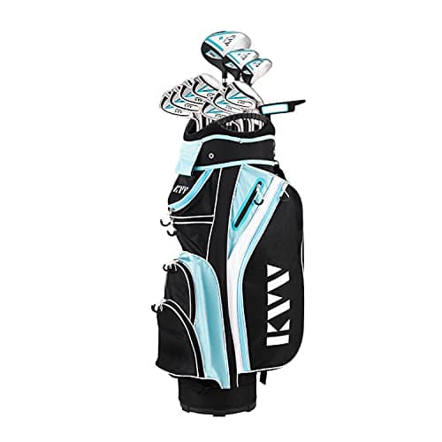 KVV Women’s Complete Golf Clubs Package Set Includes Driver, Fairway, Hybrid, 5#-P# Irons, Putter, Cart Bag, Head Covers, Right Handed - Image 1
