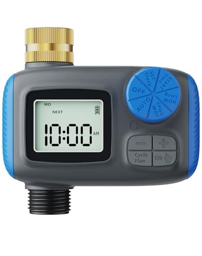 Smartale Sprinkler Timer, Programmable Hose Timers for Watering with Brass Swivel, Digital Irrigation Controller System with Rain Delay/Manual Mode/Automatic Watering for Outdoor Garden Yard Lawn - Image 1