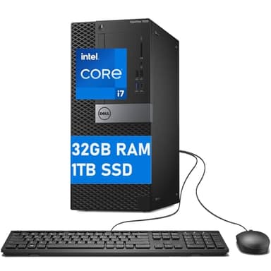 Dell Optiplex 7050 MT Tower Desktop Computer PC i7, 7050 Tower Computer Core i7-6700, 32GB RAM, 1TB SSD, Wired Keyboard, 4K Support, Win10 pro(Renewed) - Image 1