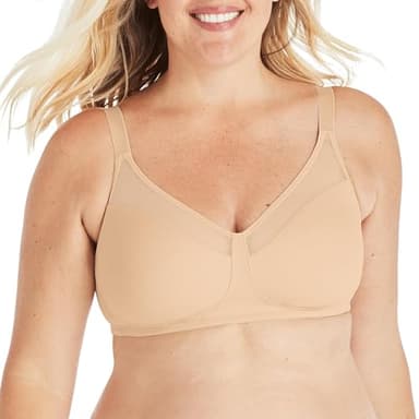 Playtex womens 18 Hour Smoothing Wirefree Us4697 Minimizer Bra, Nude, 38D US - Image 1