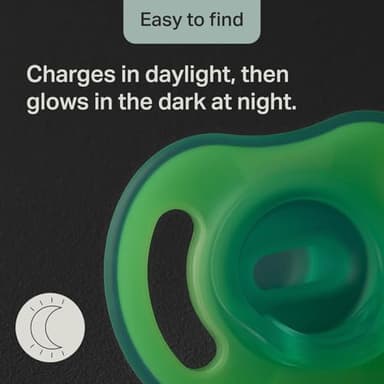 Tommee Tippee Stay Put Pacifier Set, Contains 2 Ultra-Light StayPut Glow in The Dark Pacifiers and 2 Ultra-Light StayPut Pacifiers, 0-6 Months, Colors May Vary, One-Piece Silicone Design, Pack of 4 - Image 5