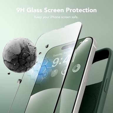 GONEZ for iPhone 14 Pro Max Case Silicone, Compatible with MagSafe, with Screen Protector + Camera Lens Protector, Liquid Silicone Shockproof Protective Phone 14 ProMax Case 6.7", Dark Green - Image 6