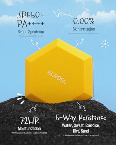 ELROEL Pang Pang Sun Cushion Plus - Korean Hypoallergenic & Lightweight Sunscreen with Puff Sponge - Broad Spectrum SPF50+ PA++++ (0.53 oz) - Image 3