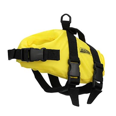 Seachoice Dog Life Vest, Adjustable Life Jacket for Dogs, w/Grab Handle, Yellow, Size XXS, Up to 6 Lbs. - Image 2