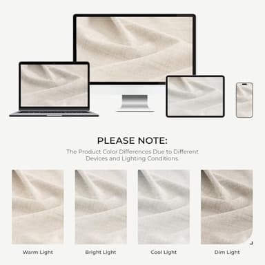 INOVADAY 100% Blackout Curtains 96 Inches Length 2 Panels Set, Back Tab/Rod Pocket Linen Black Out Curtains for Bedroom, Thermal Insulated Window Drapes - Beige, W50 X L96 - Image 7