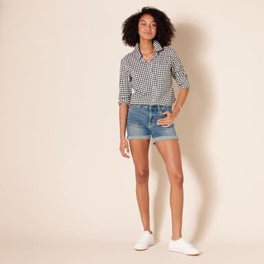 Amazon Essentials Women's Mid-Rise Slim Fit 4" Denim Shorts, Medium Wash, 6 - Image 5