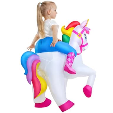 KOOY Inflatable Unicorn Costume Kid Blow up Unicorn Costume Kid Funny Halloween Inflatable Costumes For Kids - Image 6